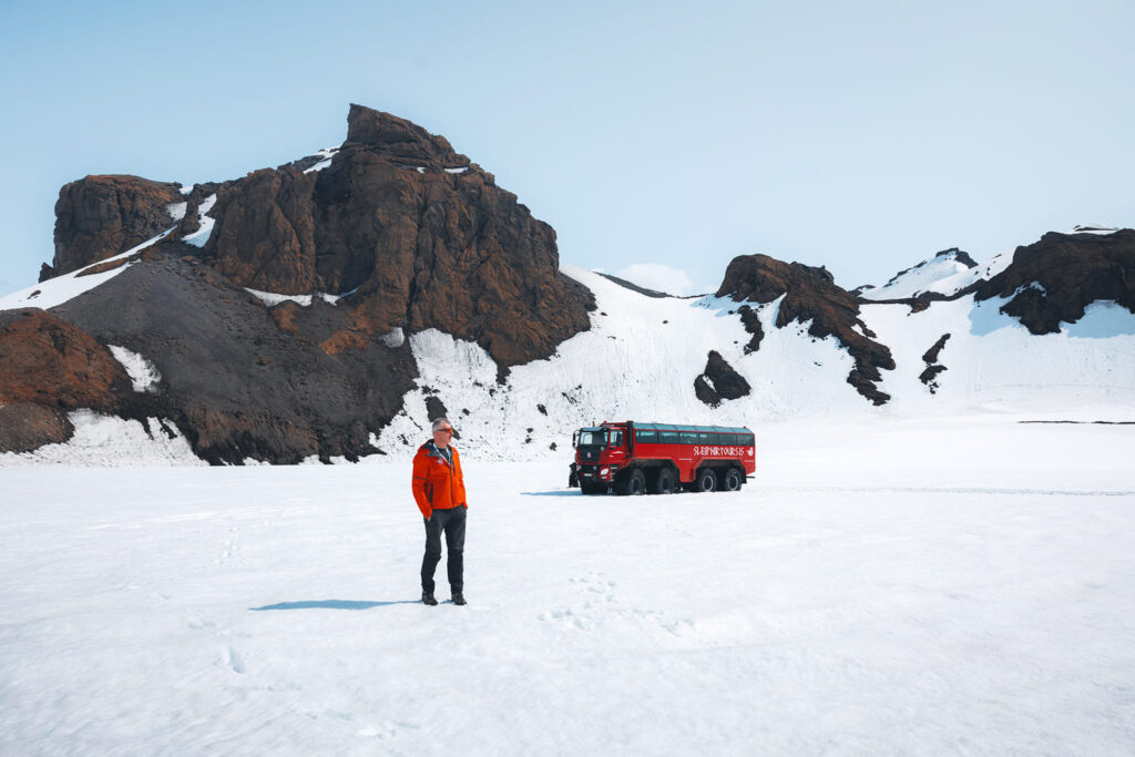 Glacier monster truck tour in iceland